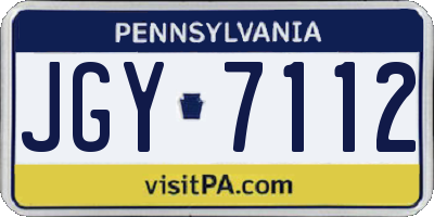PA license plate JGY7112