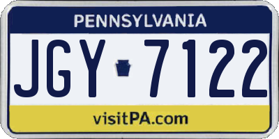 PA license plate JGY7122