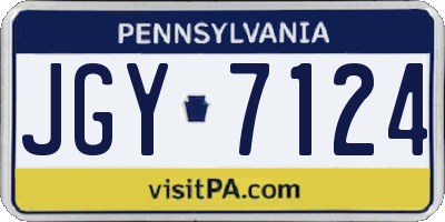 PA license plate JGY7124
