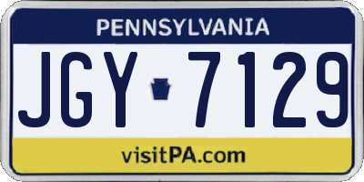 PA license plate JGY7129
