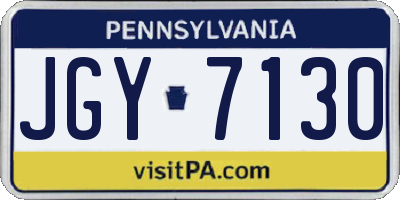 PA license plate JGY7130
