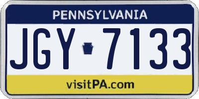 PA license plate JGY7133