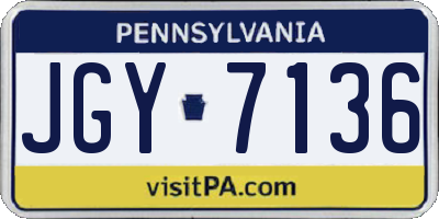 PA license plate JGY7136