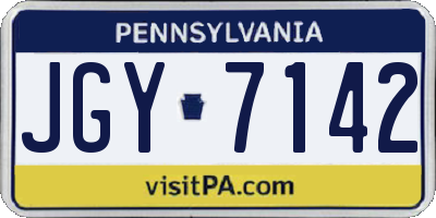PA license plate JGY7142