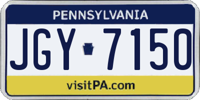 PA license plate JGY7150