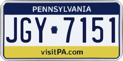 PA license plate JGY7151
