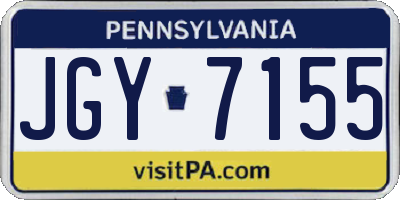 PA license plate JGY7155