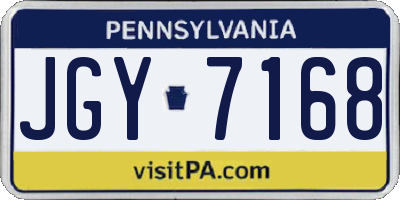 PA license plate JGY7168