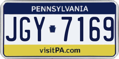 PA license plate JGY7169