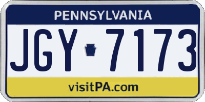 PA license plate JGY7173
