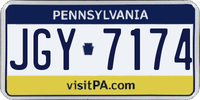 PA license plate JGY7174