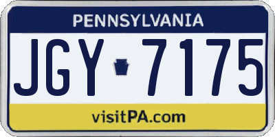 PA license plate JGY7175