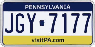 PA license plate JGY7177