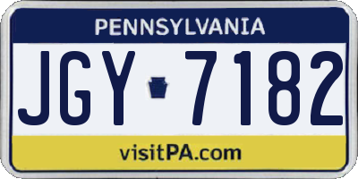 PA license plate JGY7182
