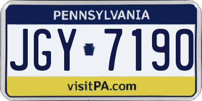 PA license plate JGY7190