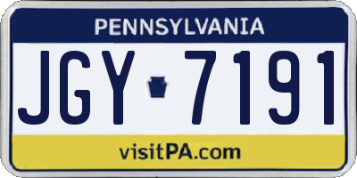 PA license plate JGY7191