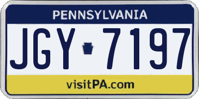PA license plate JGY7197