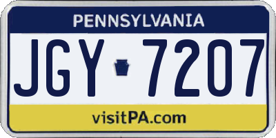 PA license plate JGY7207