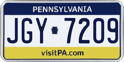 PA license plate JGY7209