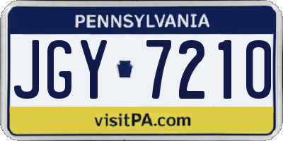PA license plate JGY7210