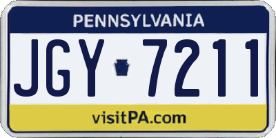 PA license plate JGY7211