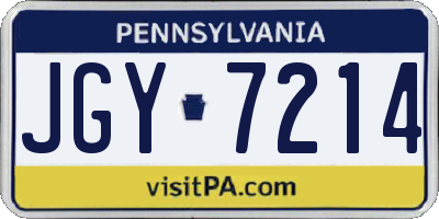 PA license plate JGY7214