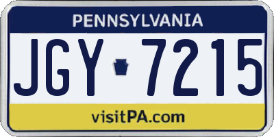 PA license plate JGY7215