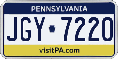 PA license plate JGY7220