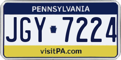 PA license plate JGY7224