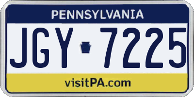 PA license plate JGY7225
