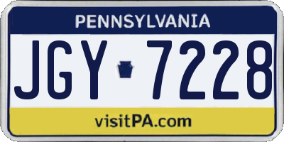 PA license plate JGY7228