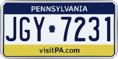 PA license plate JGY7231