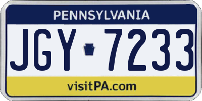 PA license plate JGY7233