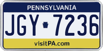 PA license plate JGY7236