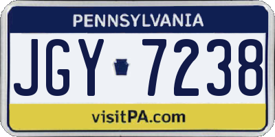 PA license plate JGY7238