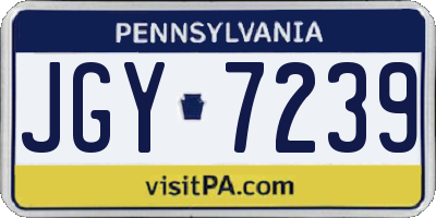 PA license plate JGY7239