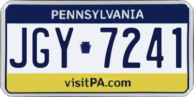 PA license plate JGY7241