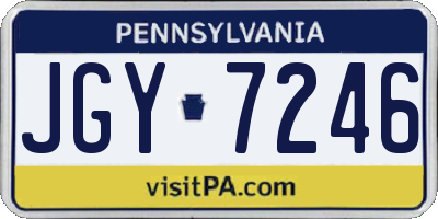 PA license plate JGY7246