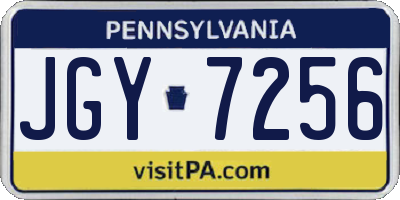 PA license plate JGY7256