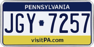 PA license plate JGY7257