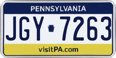 PA license plate JGY7263