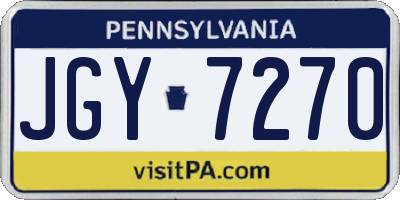 PA license plate JGY7270