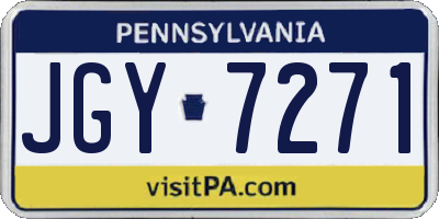 PA license plate JGY7271