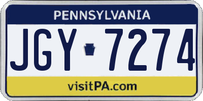 PA license plate JGY7274