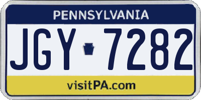 PA license plate JGY7282
