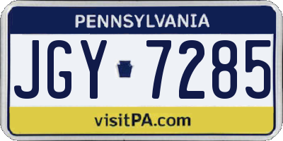 PA license plate JGY7285