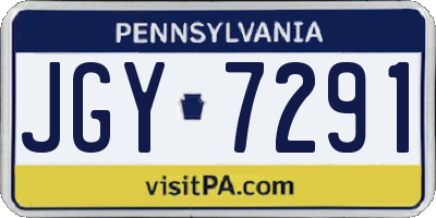 PA license plate JGY7291