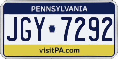 PA license plate JGY7292