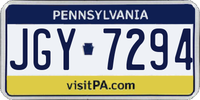 PA license plate JGY7294