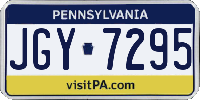 PA license plate JGY7295
